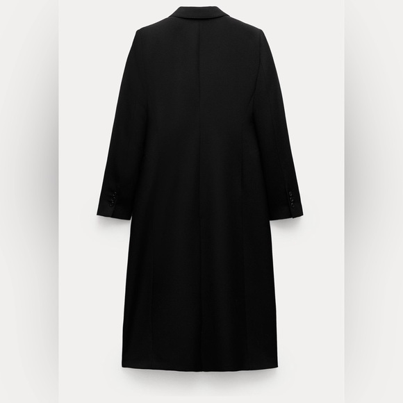 BNWT ZARA WOMEN TAILORED DOUBLE BREASTED COAT ZW COLLECTION LONG COAT BLACK XS - Picture 8 of 13